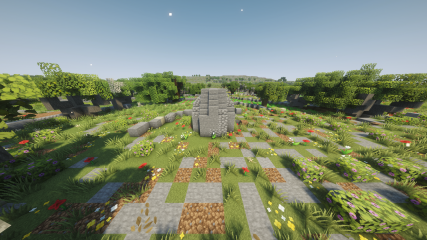 A full-size oval girna on the Bajda ridge in Malta in Minecraft