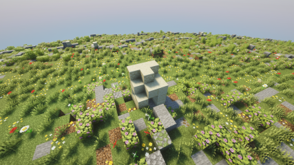 A ruined 3 by 3 field room in Malta in Minecraft