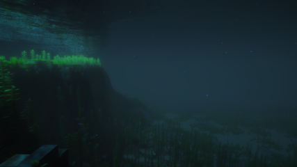 The underwater rock wall at Crocodile Rock, Dwejra, in Malta in Minecraft