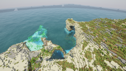 The Azure Window and the Blue Hole from above in Malta in Minecraft