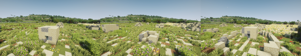 A square girna, whole, ruined and enclosed, in Malta in Minecraft