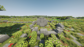 A round girna in its enclosure on the Bajda ridge in Malta in Minecraft