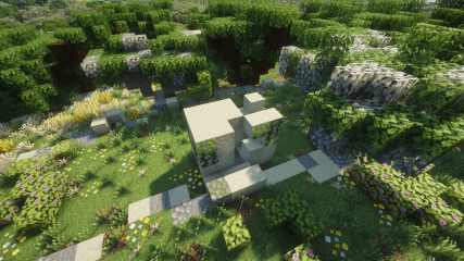 A ruined 5 by 3 field room in Malta in Minecraft