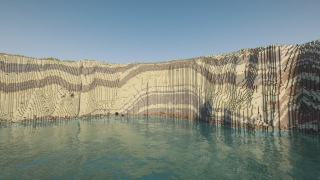 Wavy rock layers in the cliffs north of Dwejra, Gozo, in Malta in Minecraft