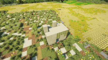A ruined 5 by 5 field room in Malta in Minecraft